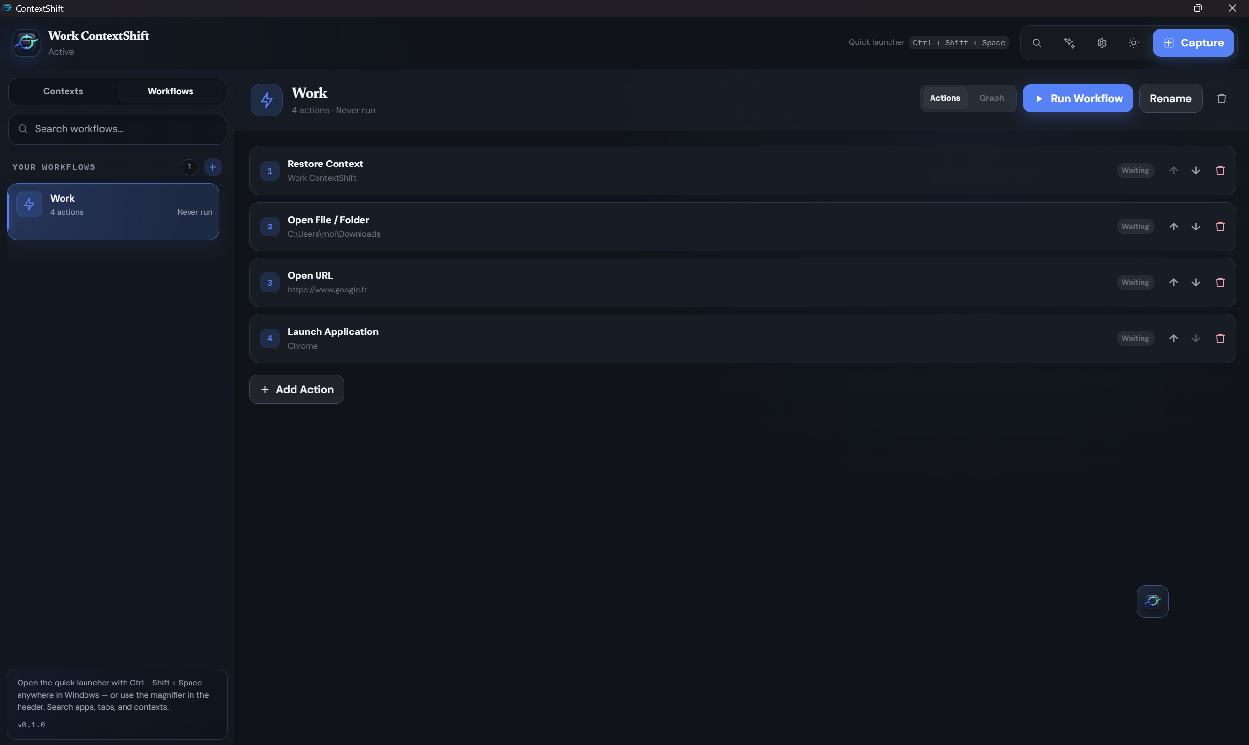 The same workflow as a plain, numbered step list