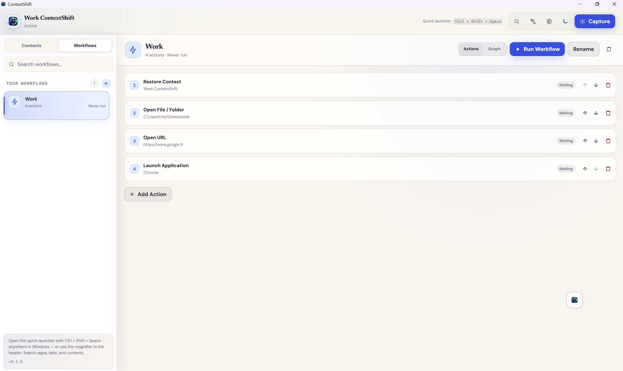 The same workflow as a plain, numbered step list